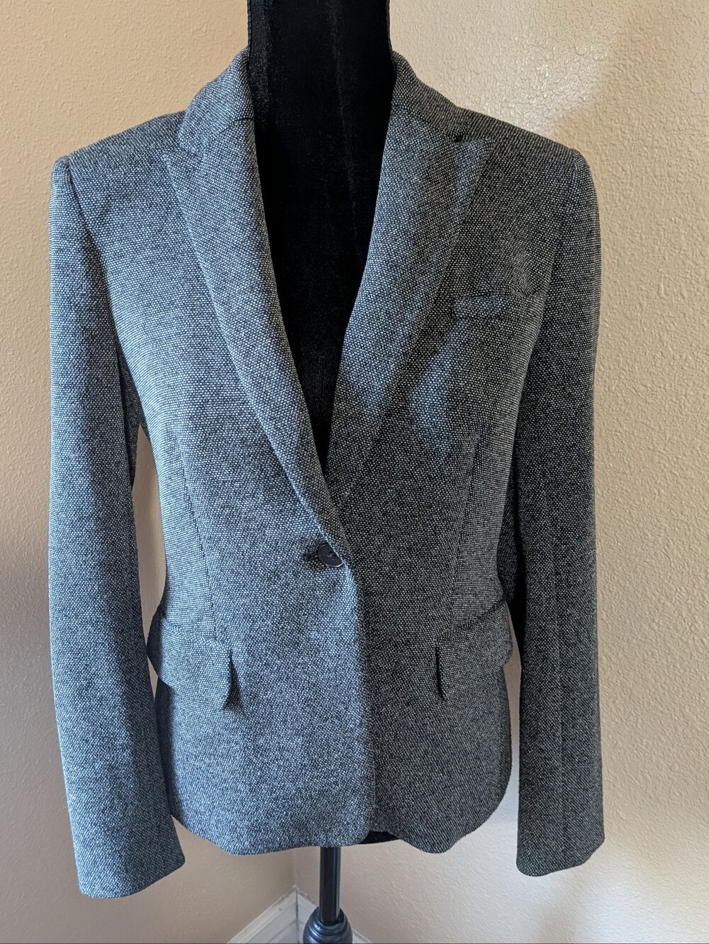 Lark & Ro Gray Knit Comfort Blazer 6